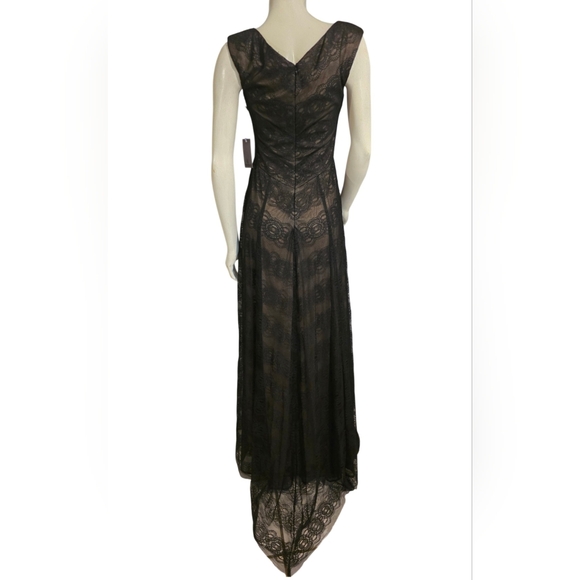 Vera Wang Black Lace Overlay Formal Long Gown Dress Size 6 NWT - Picture 6 of 16
